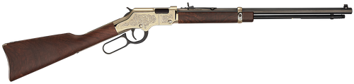 Henry Golden Boy Deluxe Engraved 4th Edition 17 HMR, 20" Blued Octagon Barrel, Engraved Brasslite Rec, American Walnut, Buckhorn, 12rd